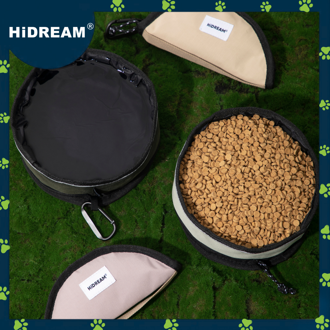 HiDREAM Portable Folding Pet Bowl Brown (nylon)