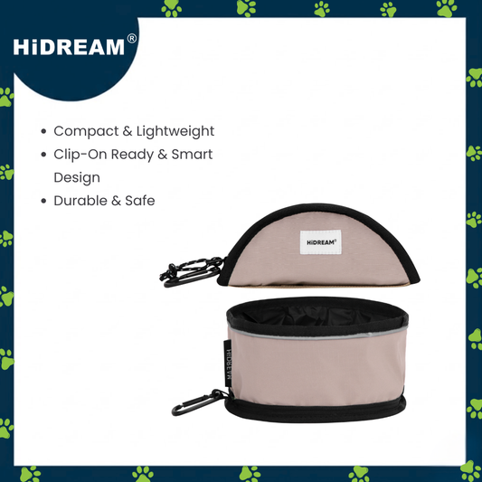 HiDREAM Portable Folding Pet Bowl (nylon)