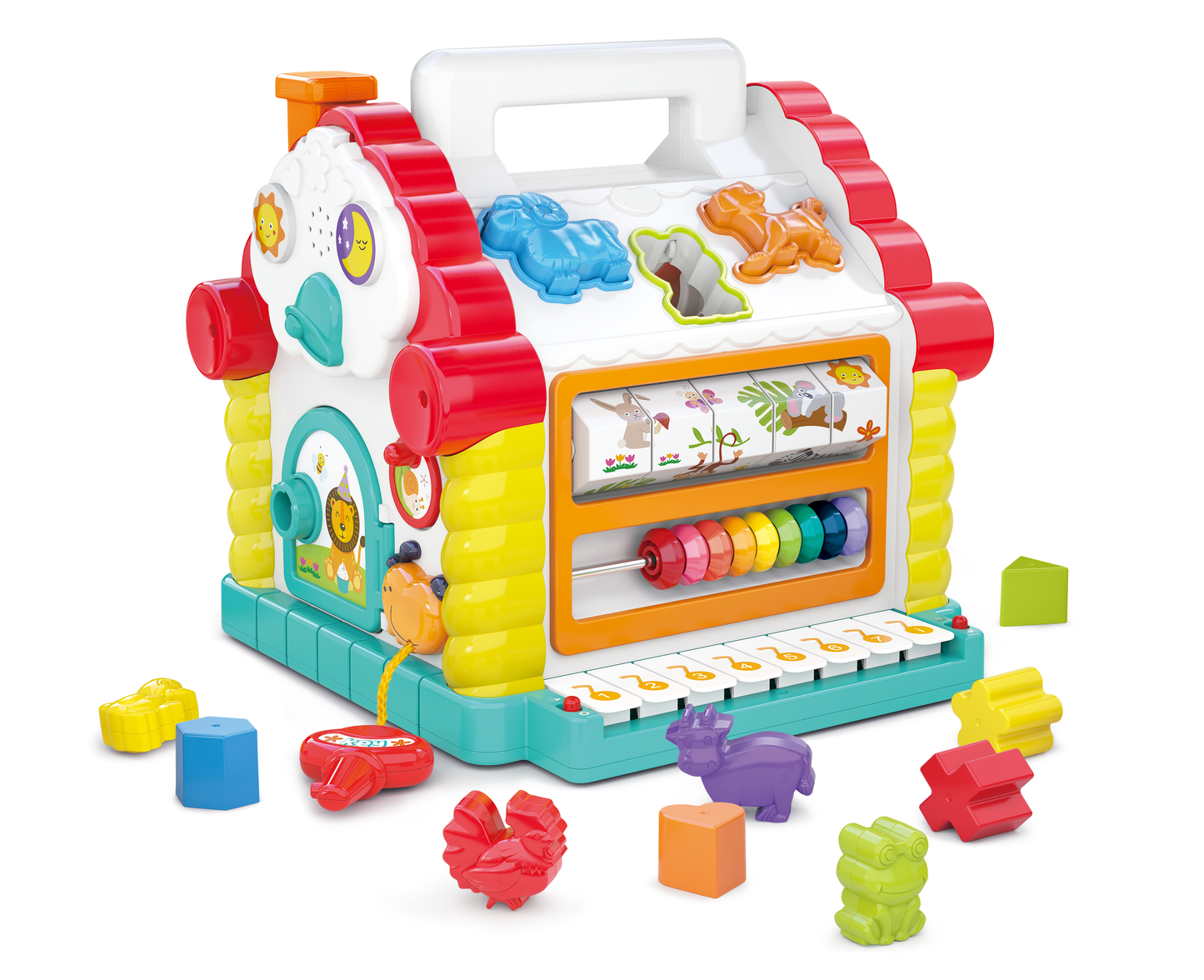 HOLA Activity House Shape Sorter with Music/Light/Cubic Block
