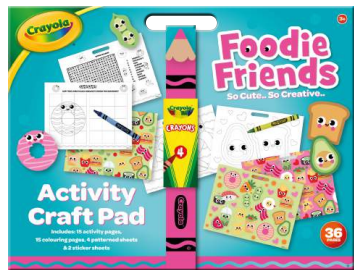 Hunter Crayola Activity Craft pad - 4pcs Crayola Crayons
