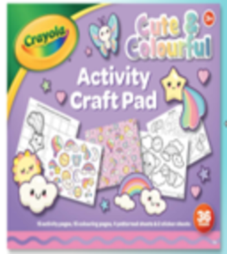 Hunter Crayola Mini Activity Craft Pad - Crayola 4pcs short colouring pencils