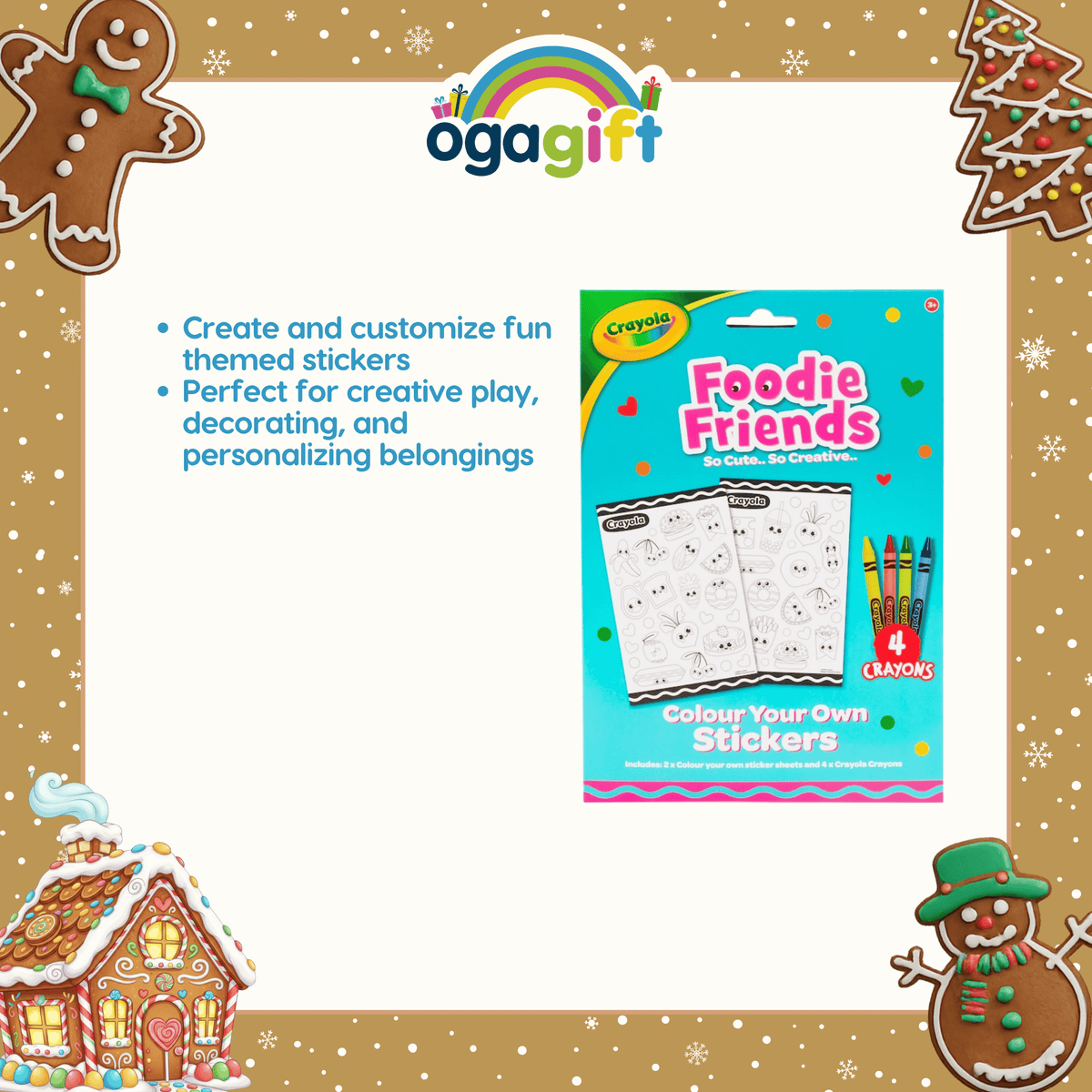OGAGIFT BUNDLE CRAYOLA BUNDLE FOODIE FRIENDS STICKERS CRANOV022+CRANOV003
