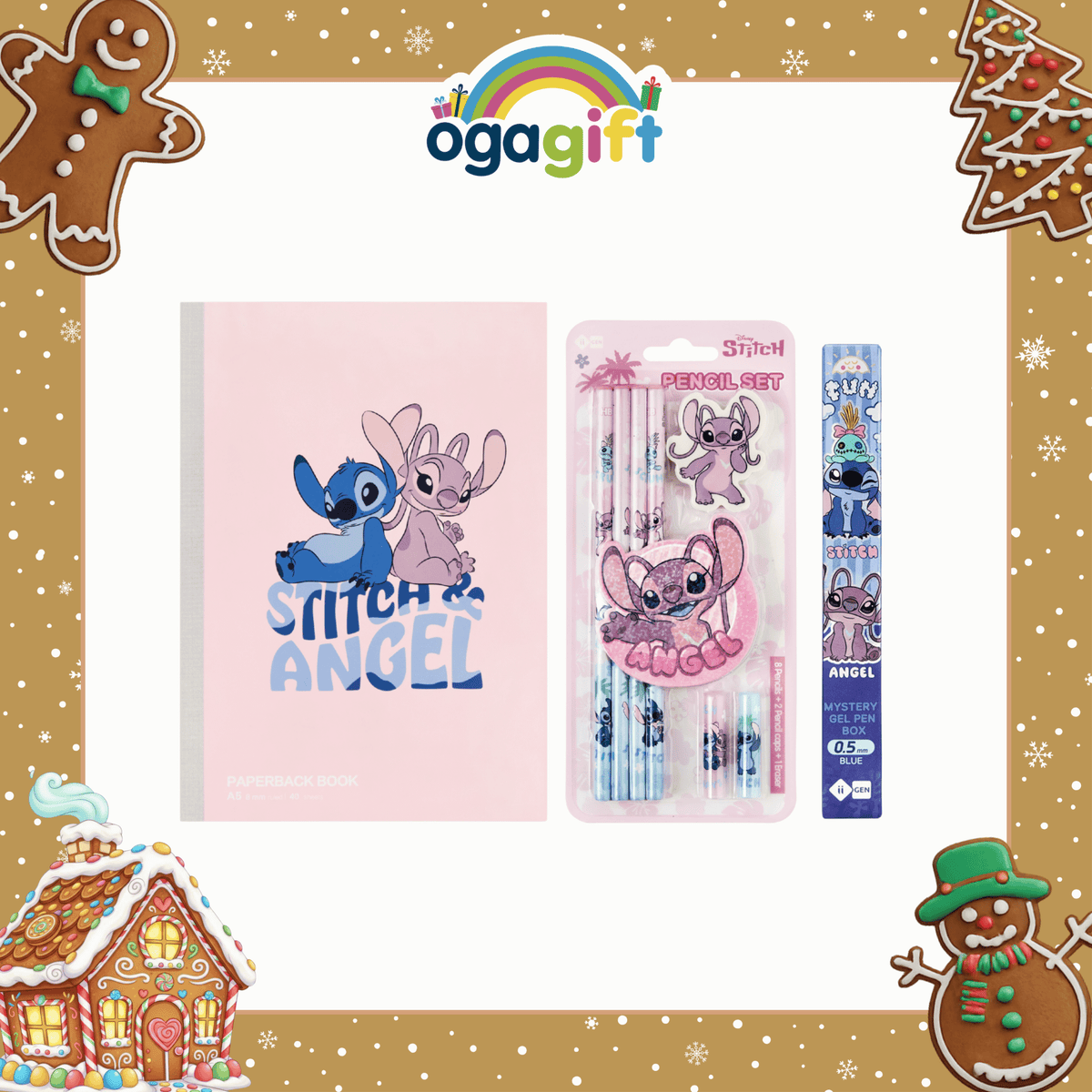 OGAGIFT BUNDLE STITCH BUNDLE A5 BOOK IG3097 + PENCIL IG3092 + GEL PEN IG3094
