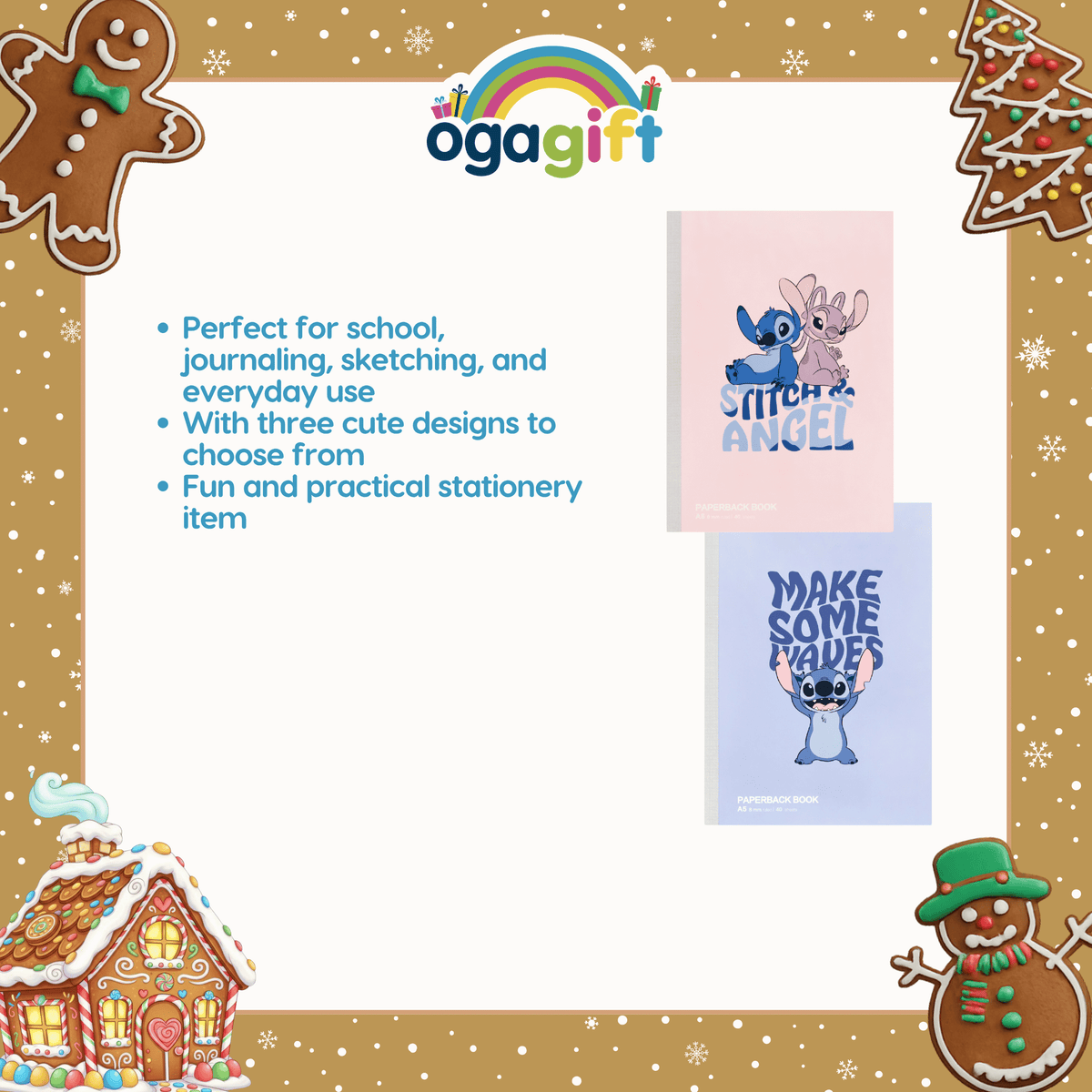 OGAGIFT BUNDLE STITCH BUNDLE A5 BOOK IG3097 + PENCIL IG3092 + GEL PEN IG3094