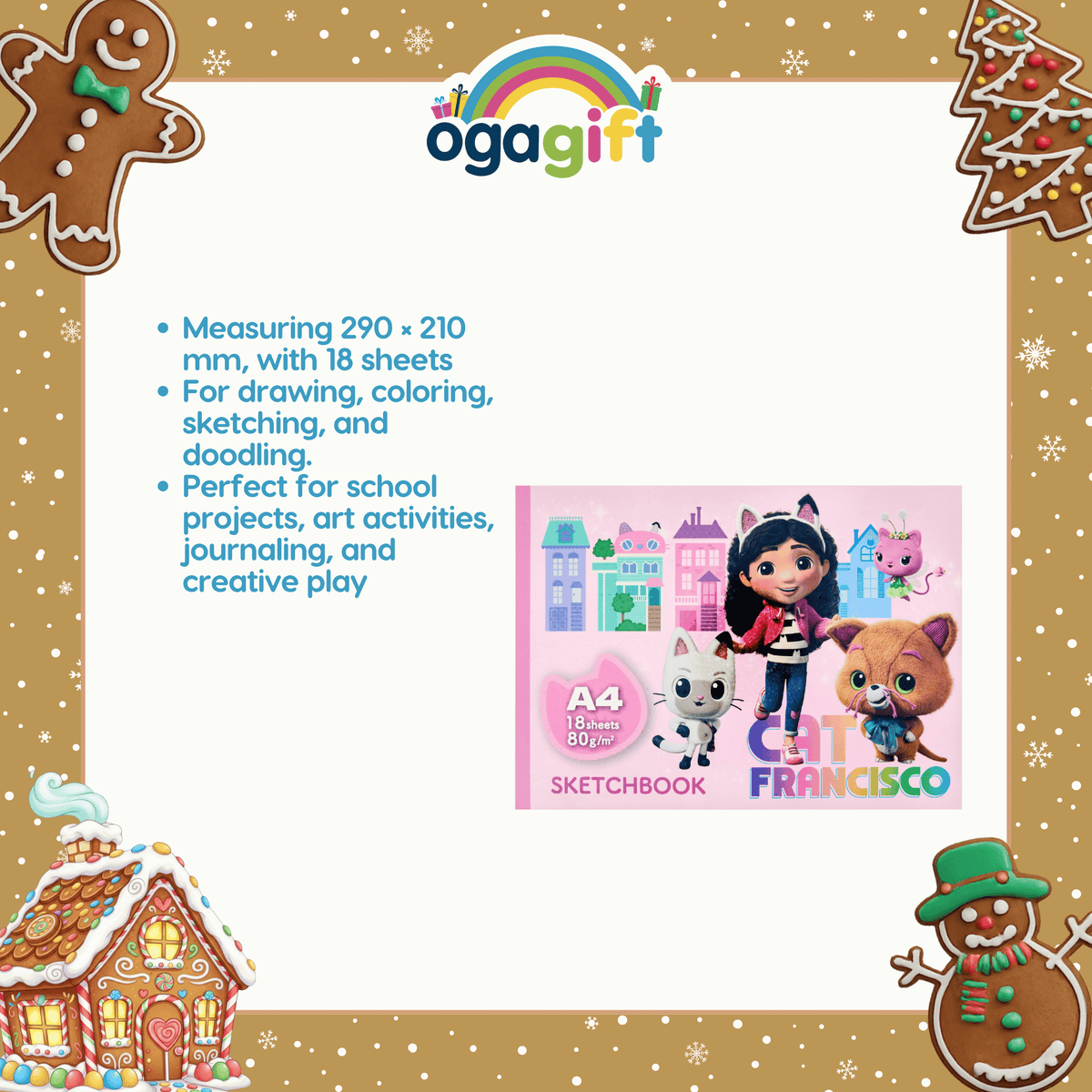 OGAGIFT BUNDLE GABBYS BUNDLE SKETCHBOOK IG5961 + 6 COLOR PEN IG5647 + STICKY NOTES IG5284 + SCISSORS IG5967