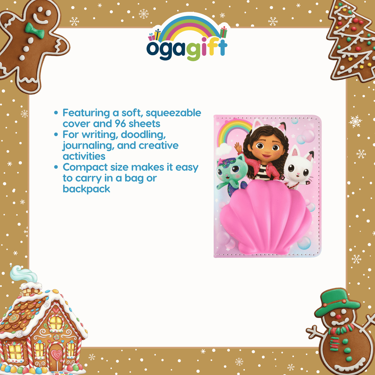 OGAGIFT BUNDLE GABBYS BUNDLE SQUISHY NOTEBOOK IG5666 + INVISIBLE PEN IG5655 + STICKERS IG5667