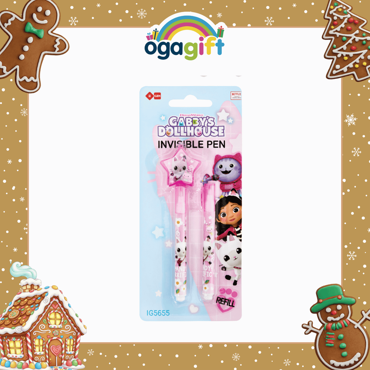 OGAGIFT BUNDLE GABBYS BUNDLE SQUISHY NOTEBOOK IG5666 + INVISIBLE PEN IG5655 + STICKERS IG5667