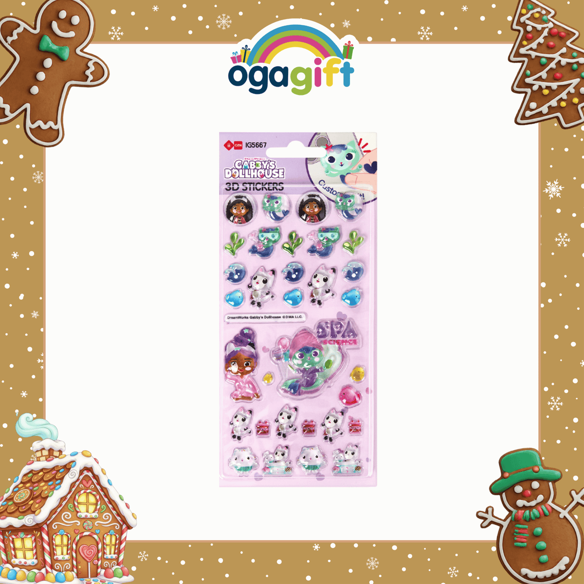 OGAGIFT BUNDLE GABBYS BUNDLE SQUISHY NOTEBOOK IG5666 + INVISIBLE PEN IG5655 + STICKERS IG5667