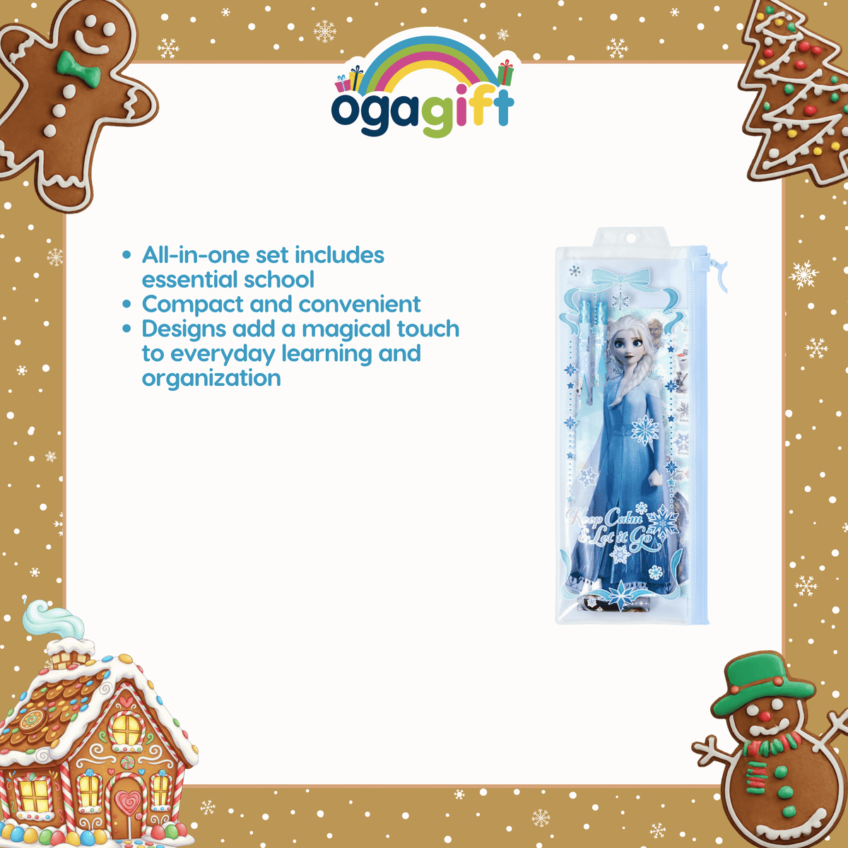 OGAGIFT BUNDLE FROZEN BUNDLE SKETCHBOOK 320111 + PENCIL SET EN320107 + 2 ERASER BOX IG3041