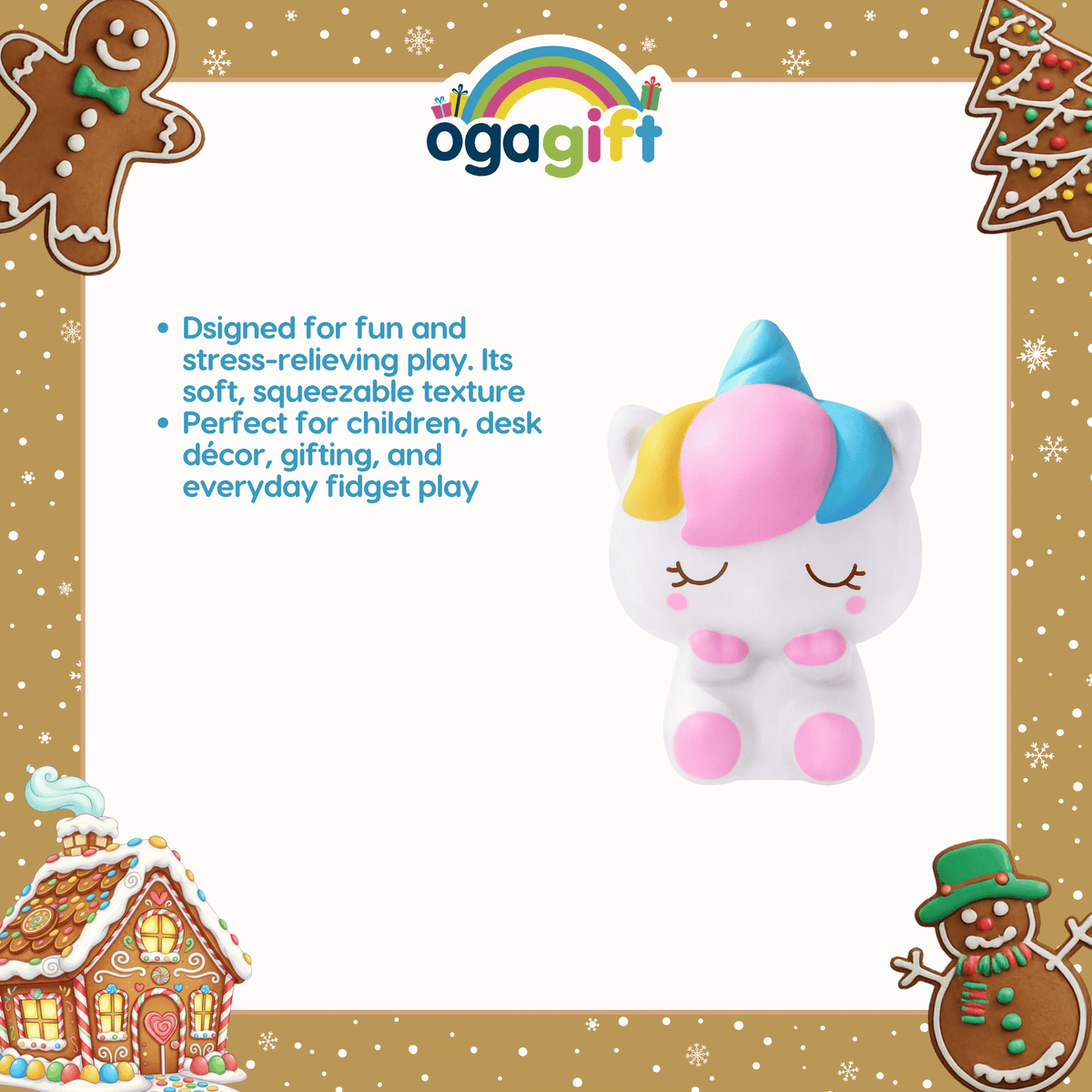 OGAGIFT BUNDLE KAWAII BUNDLE UNICORN SQUISHY DOLL IG2086 + SKETCHBOOK IG1933 + 6COLOR PEN IG5053