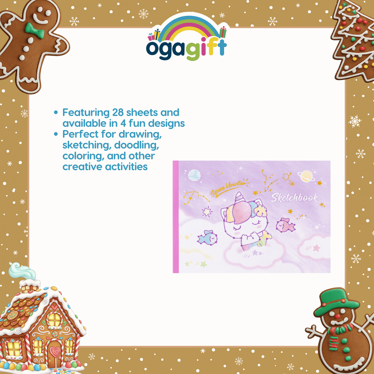 OGAGIFT BUNDLE KAWAII BUNDLE BEAR SQUISHY DOLL IG2137 + SKETCHBOOK IG1933 + 6COLOR PEN IG5053