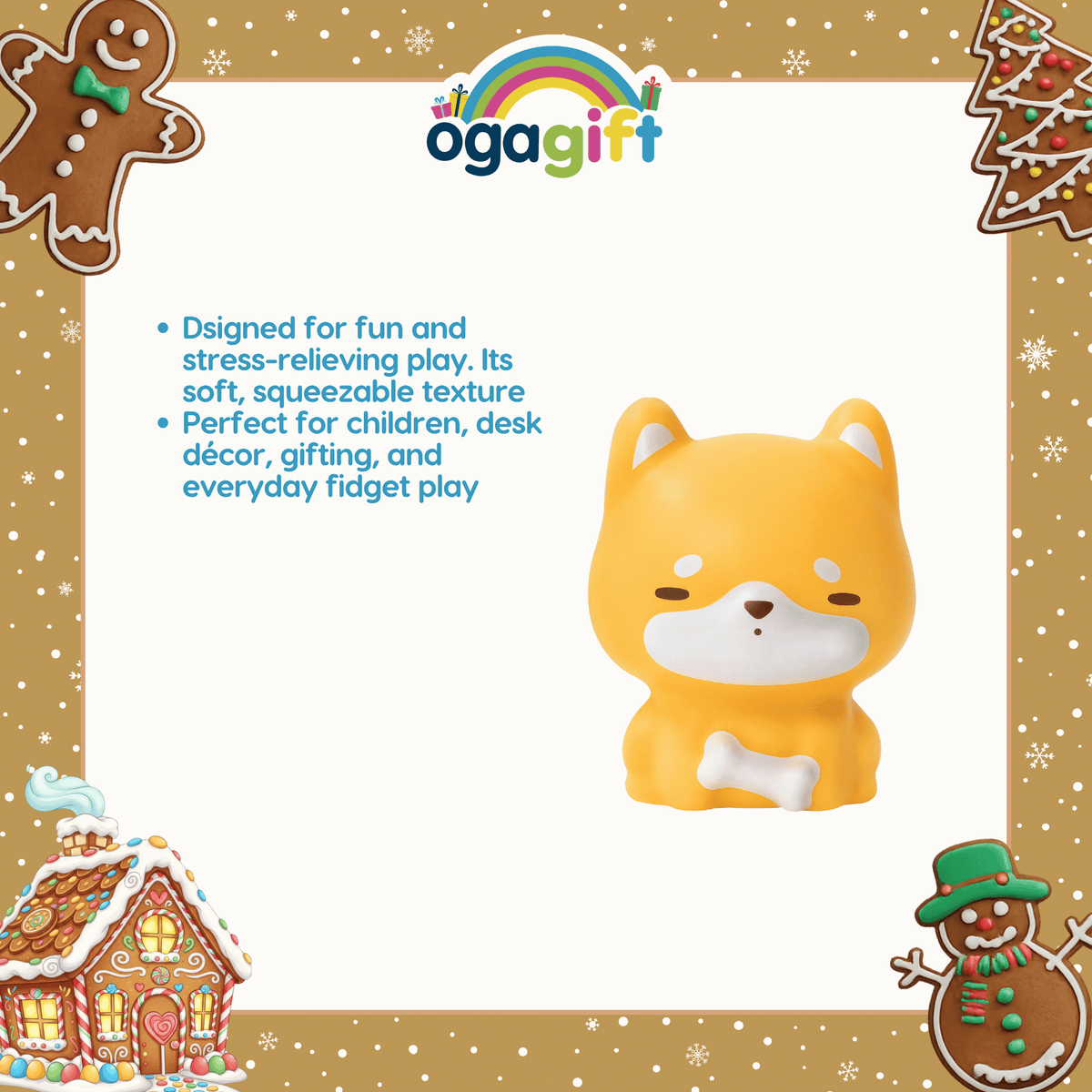 OGAGIFT BUNDLE KAWAII BUNDLE DOG SQUISHY DOLL IG2137 + SKETCHBOOK IG1933 + 6COLOR PEN IG5053