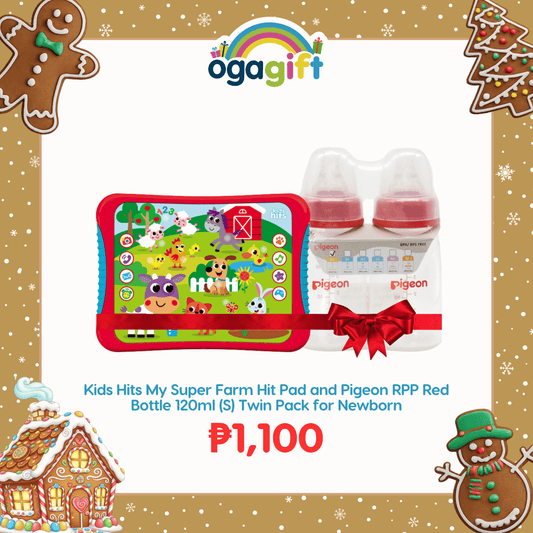 Kids Hits My Super Farm Hit Pad and Pigeon RPP Red Bottle 120ml (S) Twin Pack for Newborn
