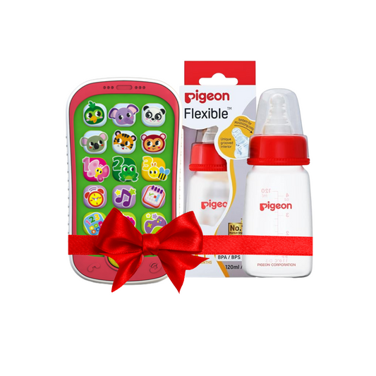 Kids Hits Light-Up Zoo Smart Phone and Pigeon RPP Red Bottle 120ml (S) for Newborn