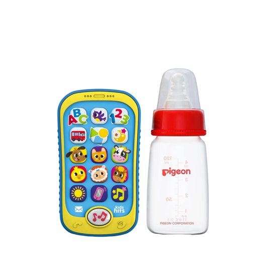 Kidshit Light-Up Farm Smart Phone + Pigeon RPP Red Bottle 120ml S