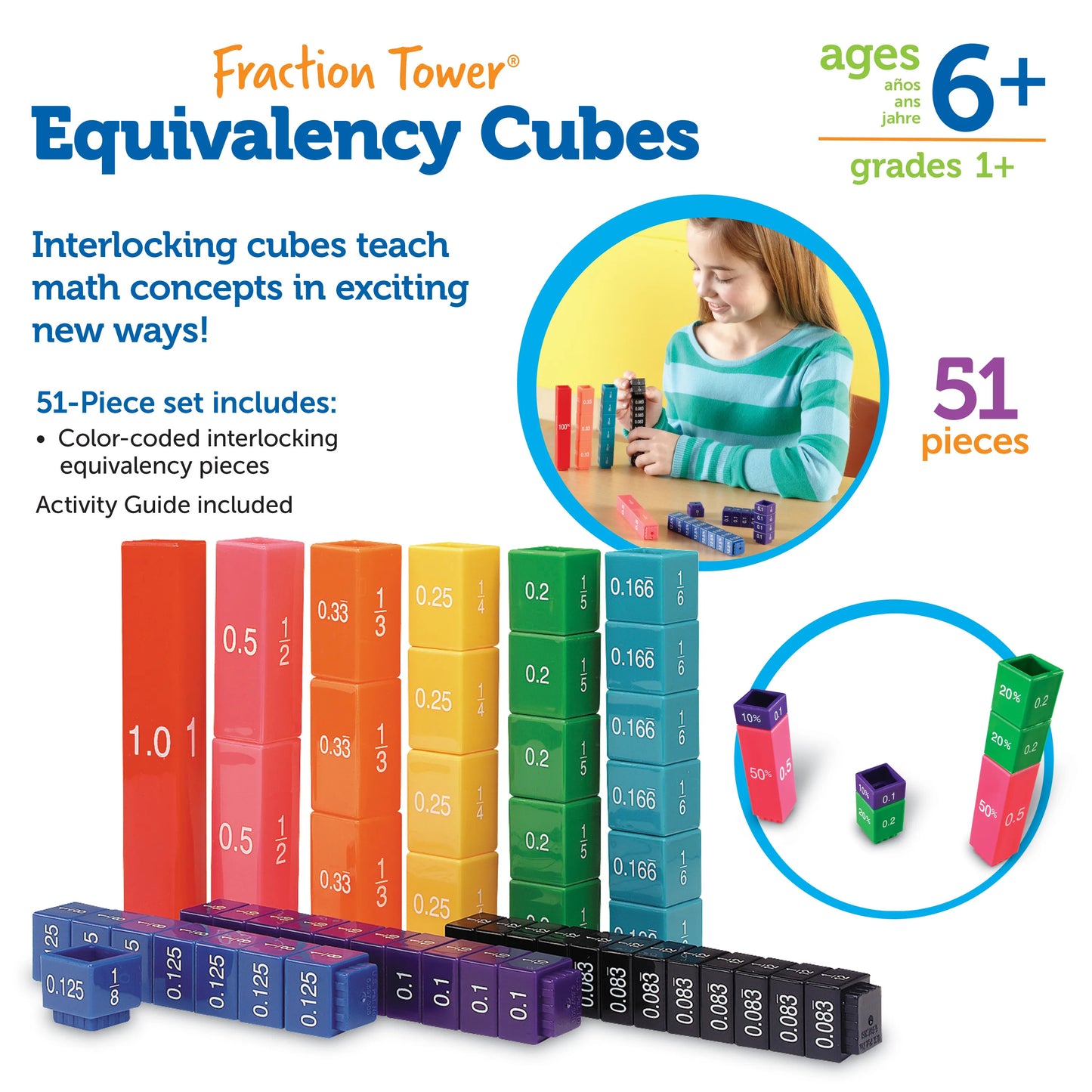 Learning Resources Fraction Tower Equivalency Set