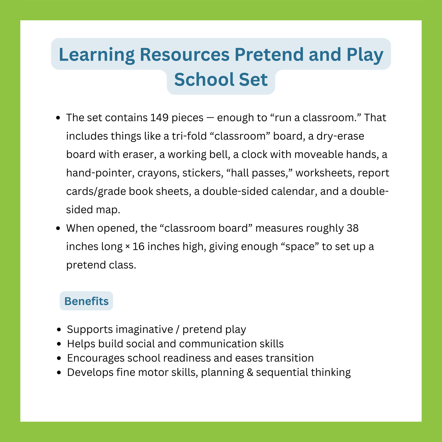 Learning Resources Pretend & Playï¿½ School Set