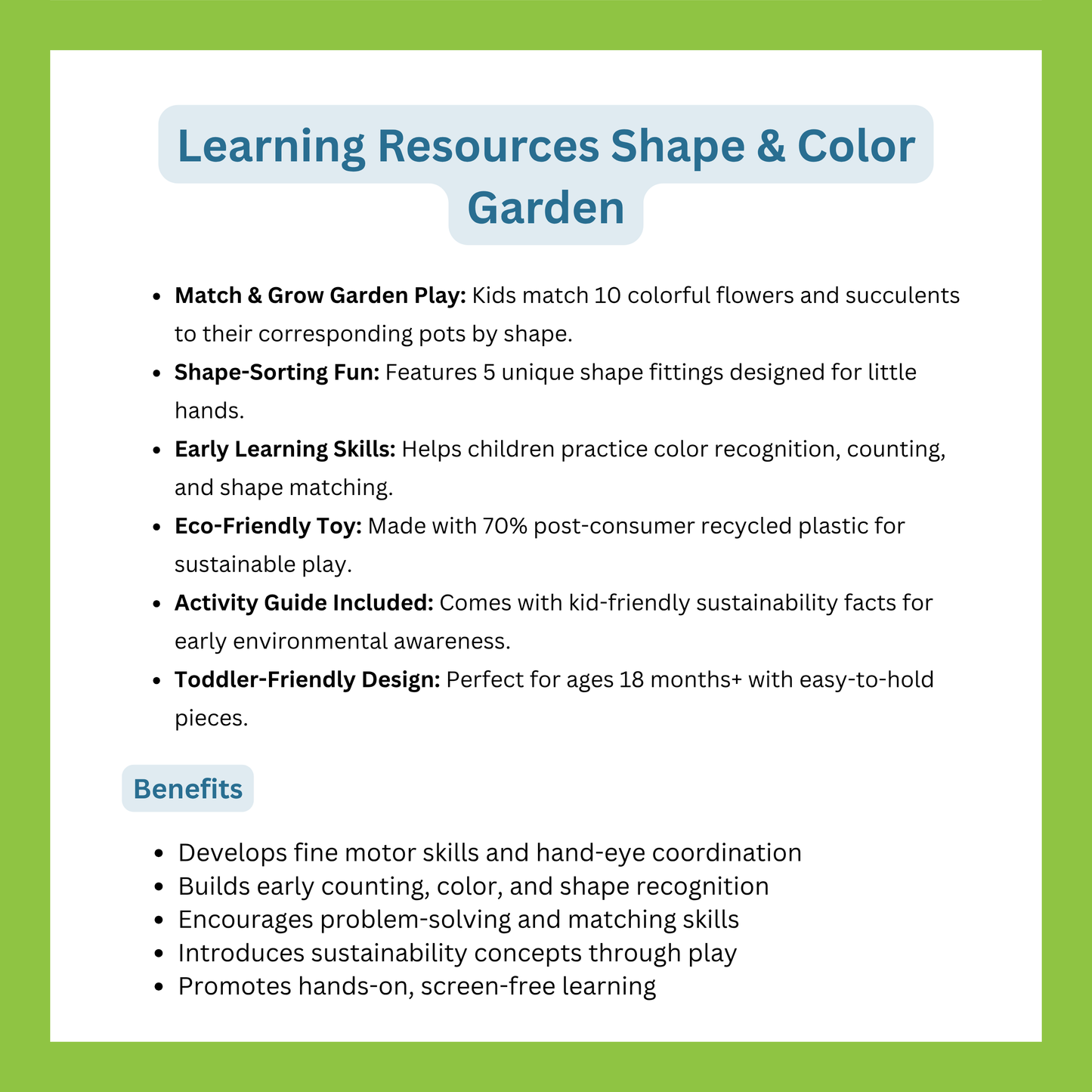 LEARNING RESOURCES SHAPE & COLOR GARDEN