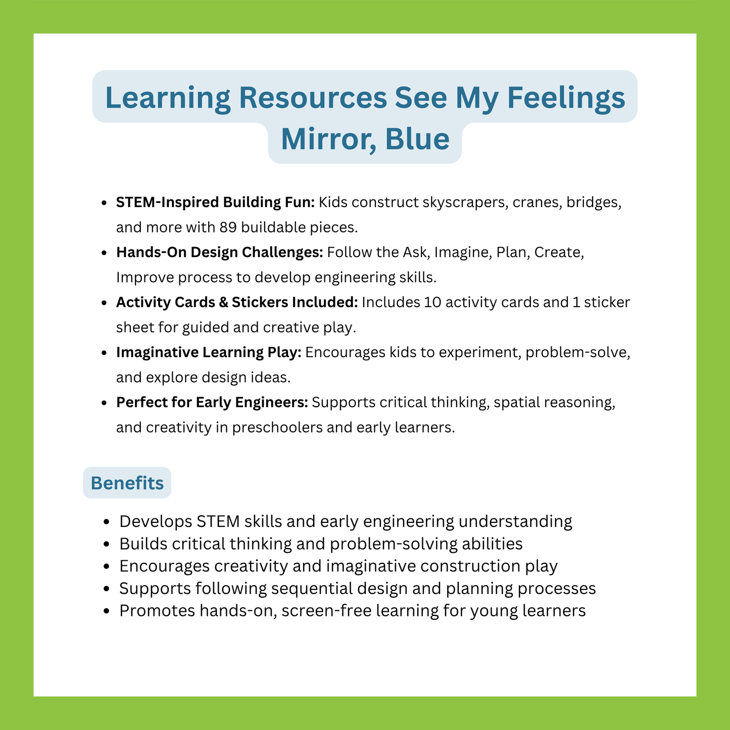 LEARNING RESOURCES See My Feelings Mirror, Blue