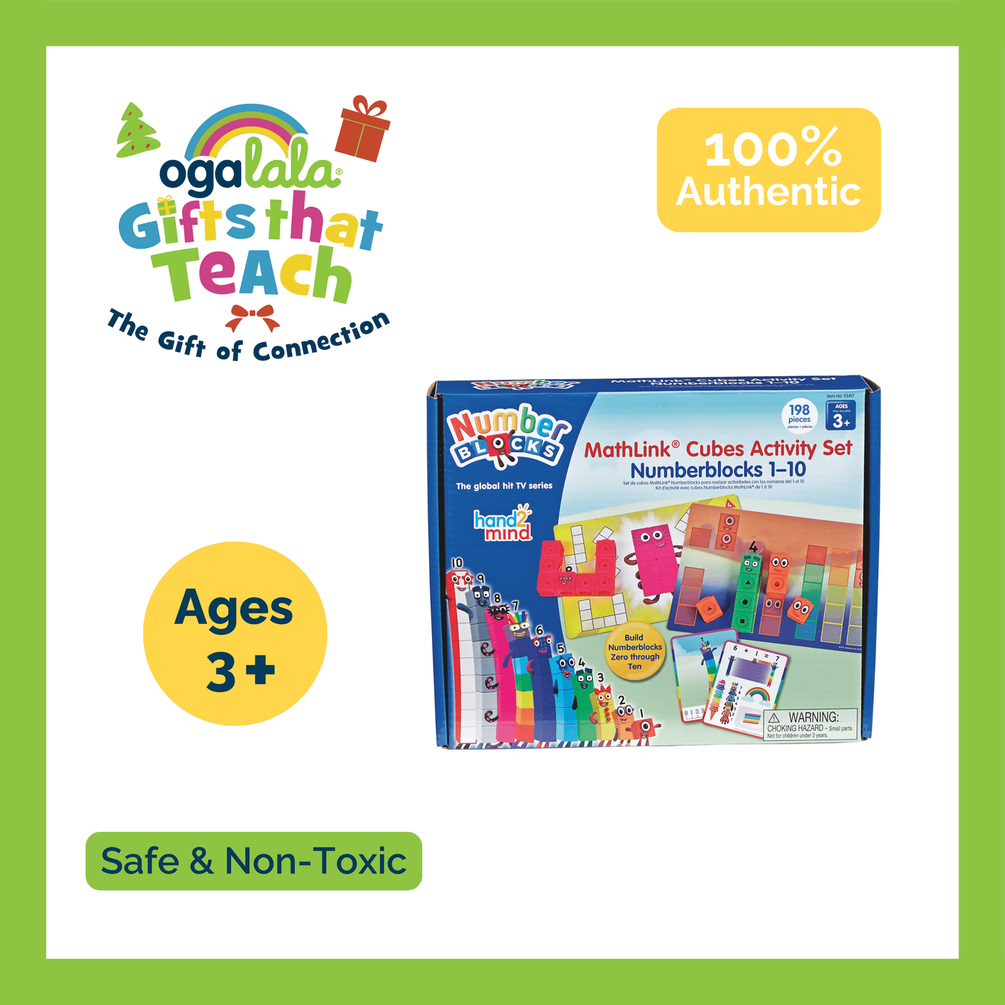 Hand2mind MathLink Cubes Numberblocks 1-10 Activity Set