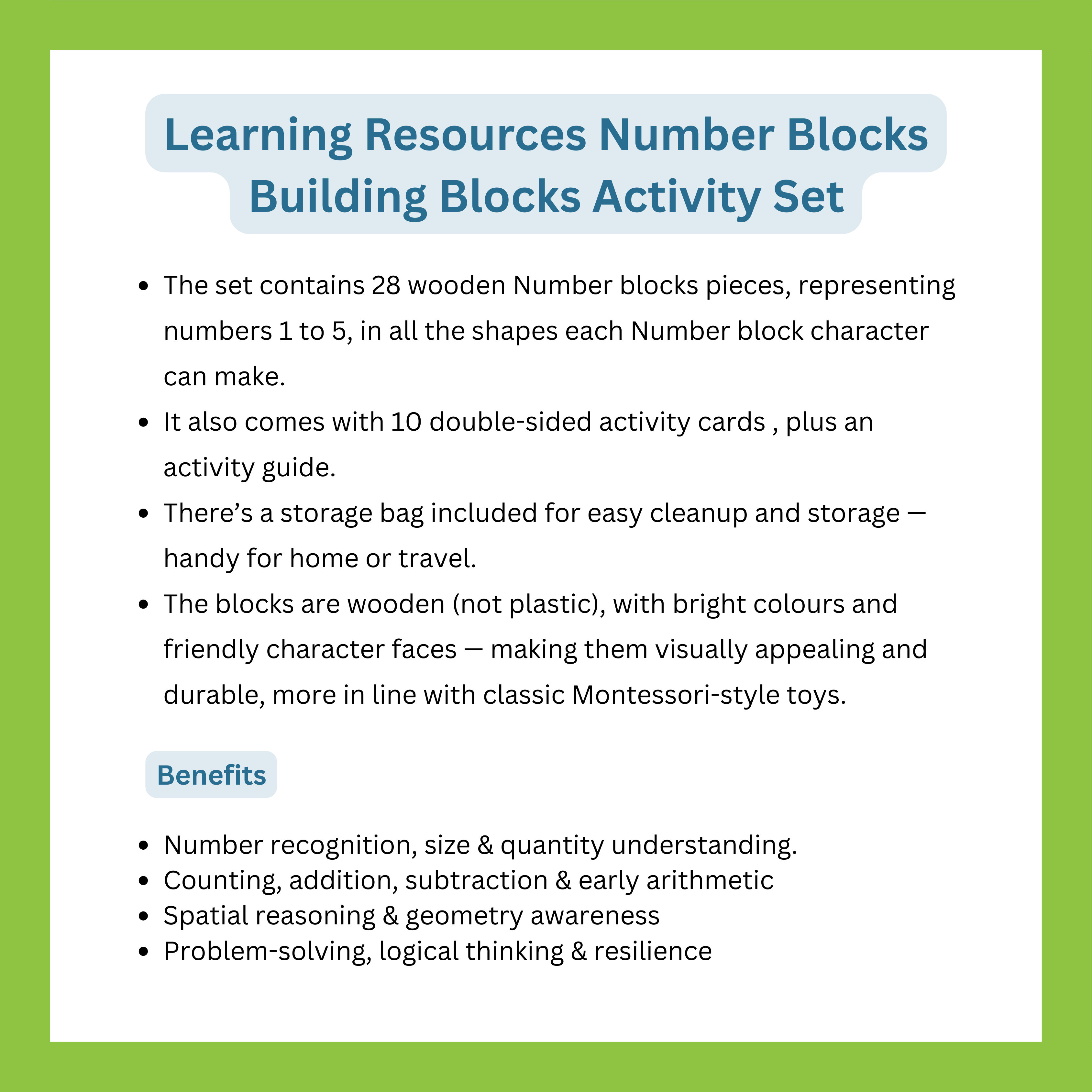 Learning Resources Numberblocks® Building Blocks Activity Set – Ogalala ...