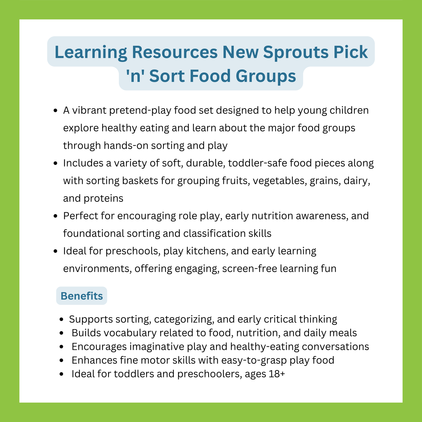Learning Resources New Sprouts® Pick 'n' Sort Food Groups