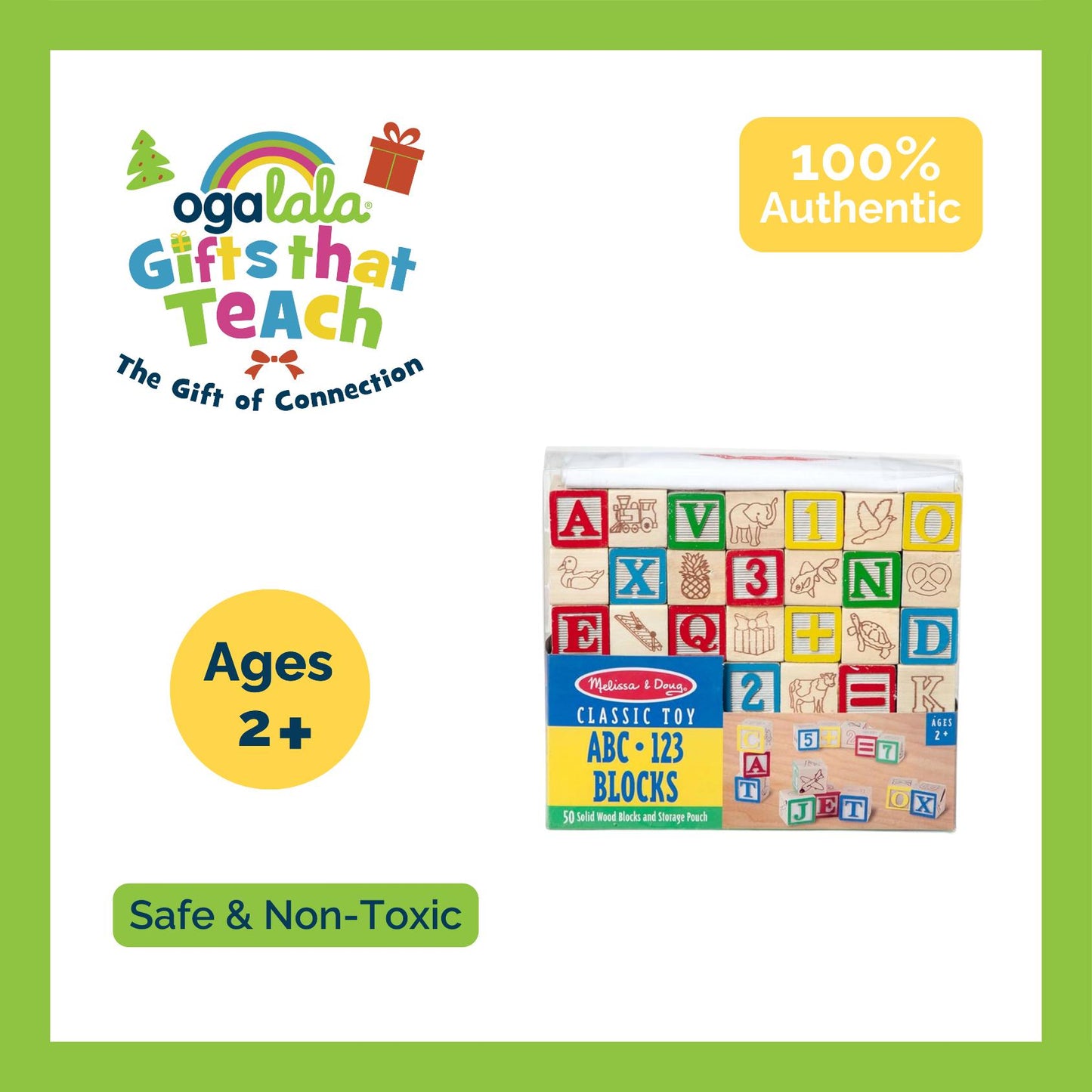 Melissa and Doug Wooden ABC/123 Blocks