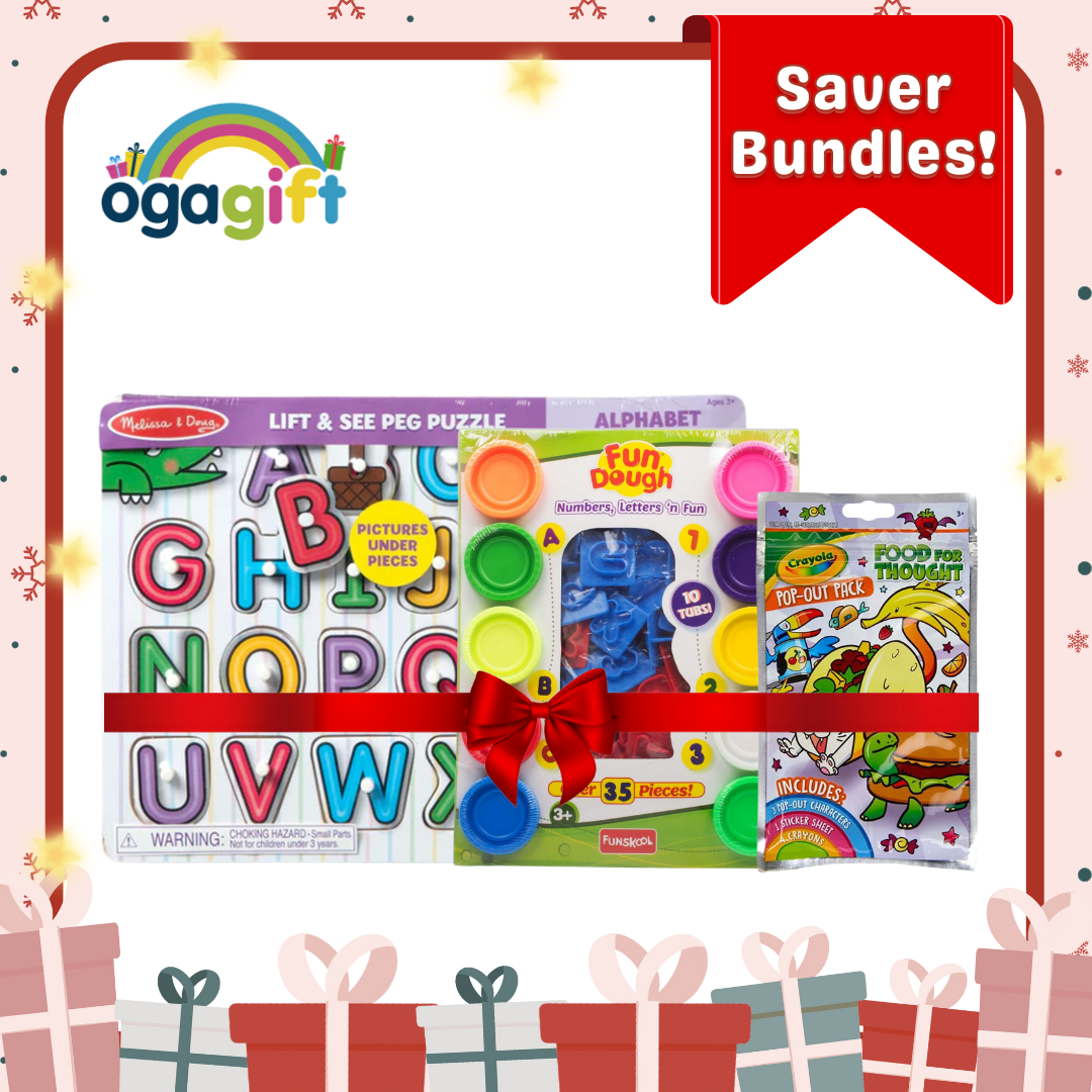 Gift Set - Melissa & Doug ABC & Funskool 123 & Crayola Pop out Creative Play Bundle 2