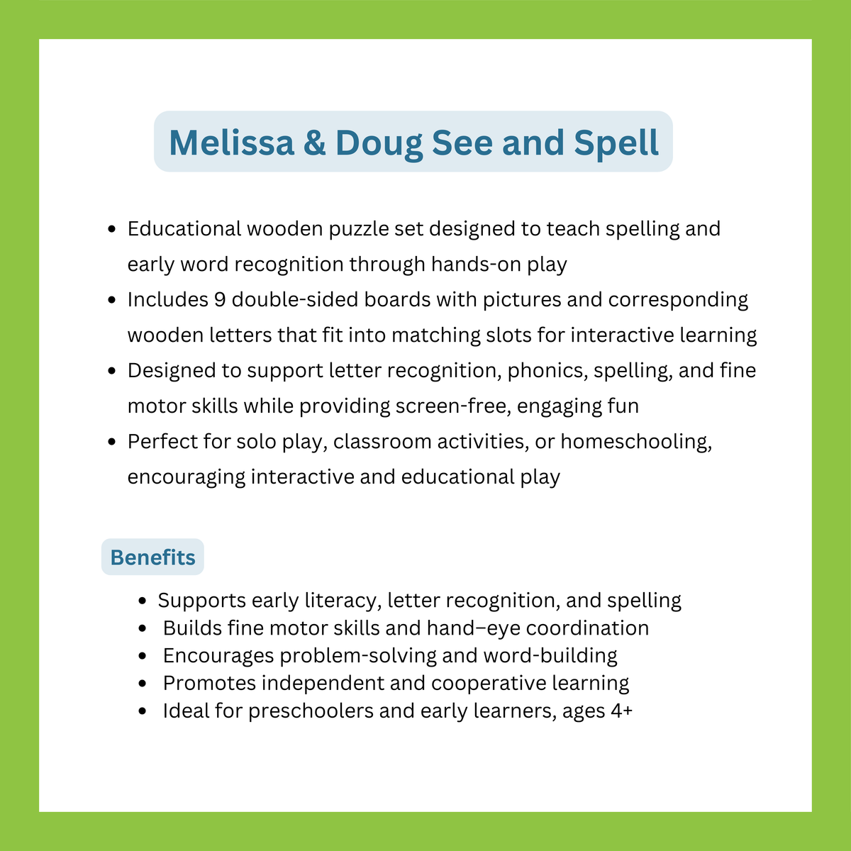 Melissa and Doug See and Spell