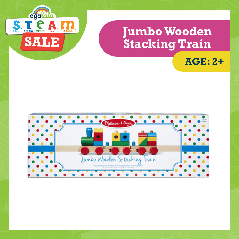 Melissa and Doug Jumbo Wooden Stacking Train – Classic