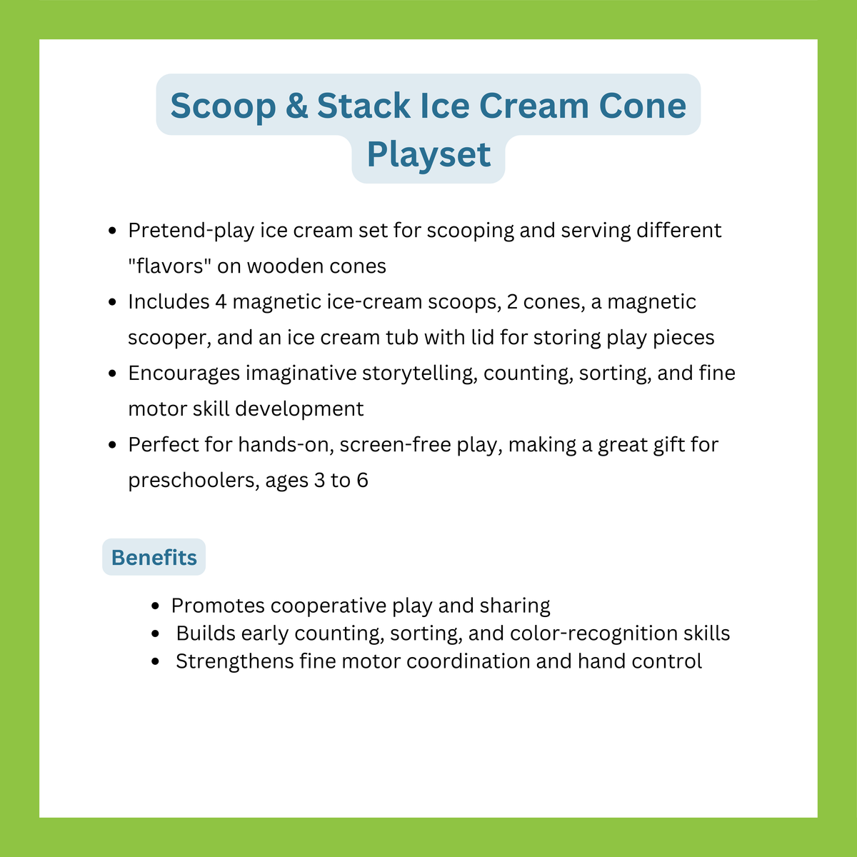 Scoop & Stack Ice Cream Cone Play Set