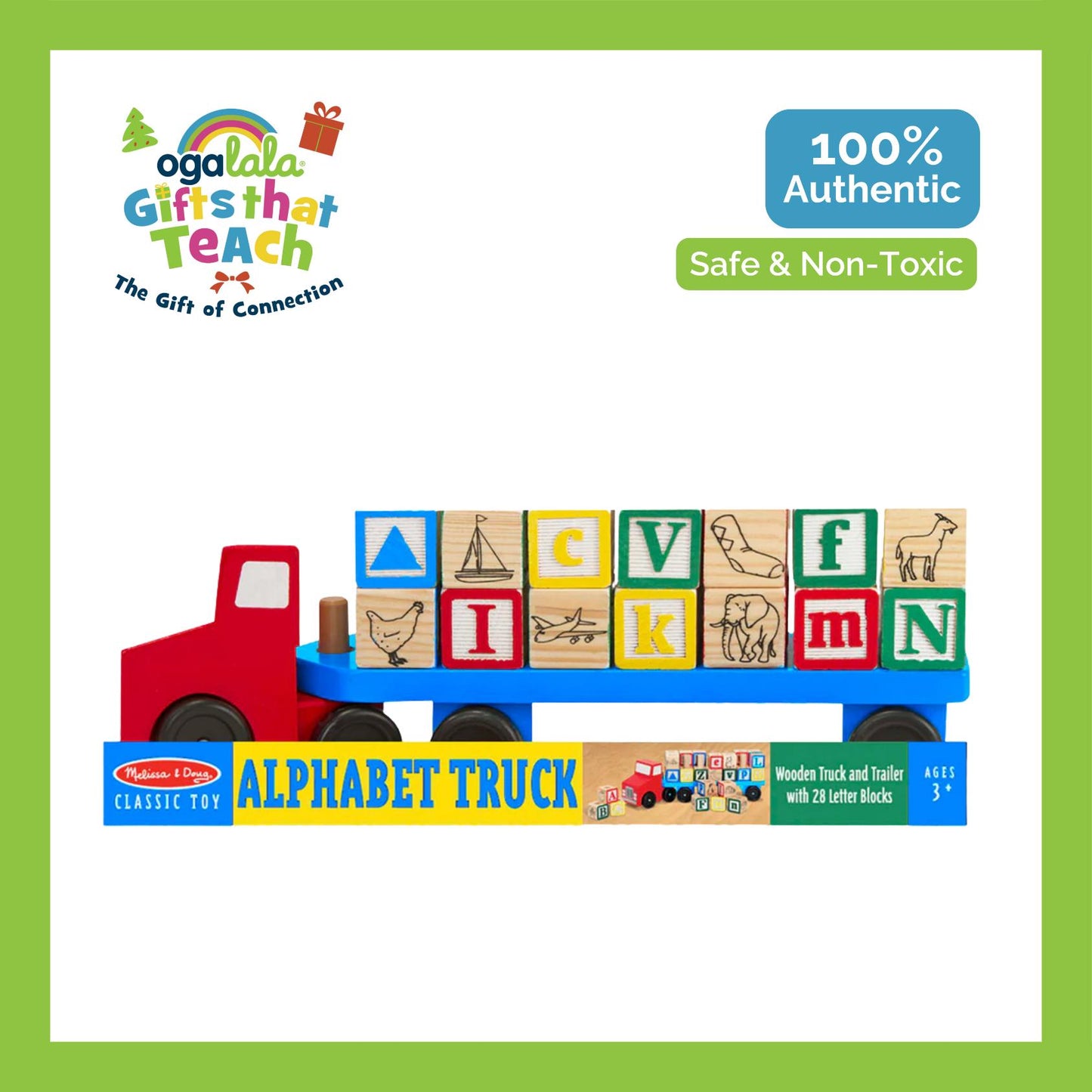 Melissa & Doug Alphabet Blocks Wooden Truck
