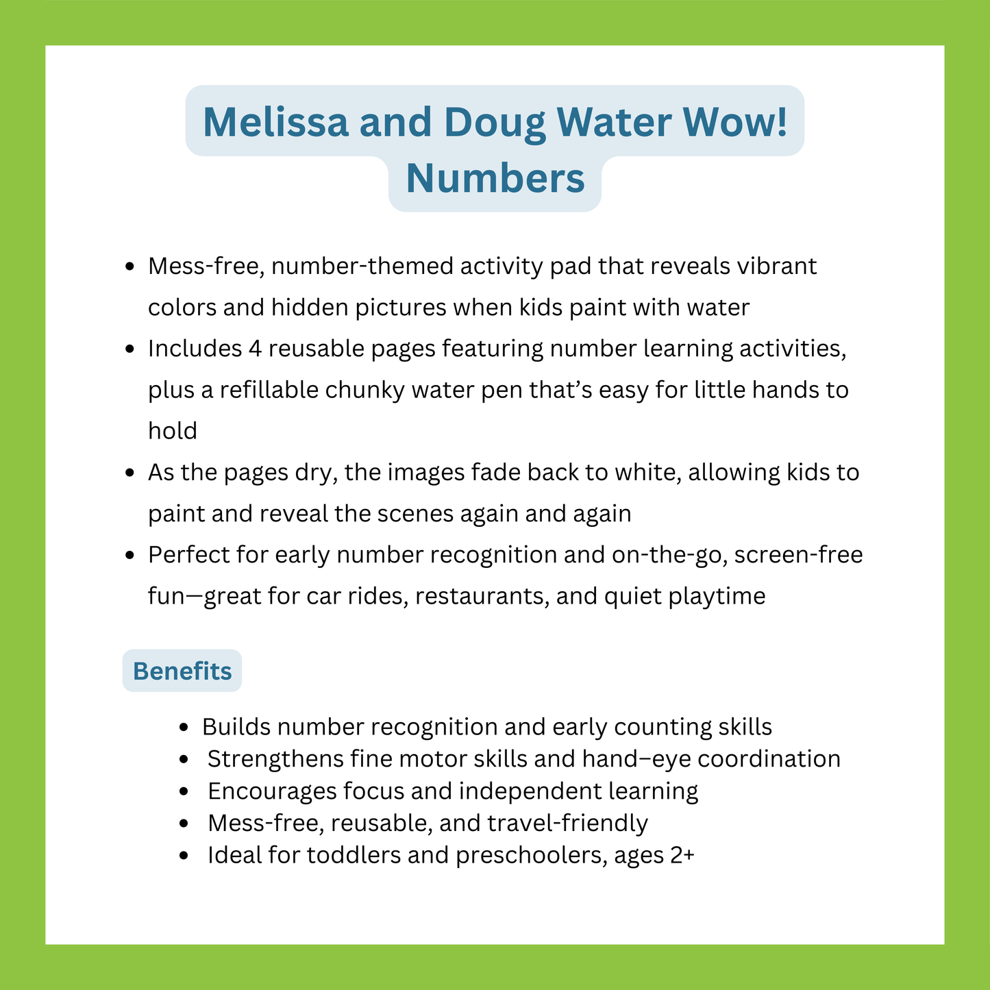 Water Wow Numbers