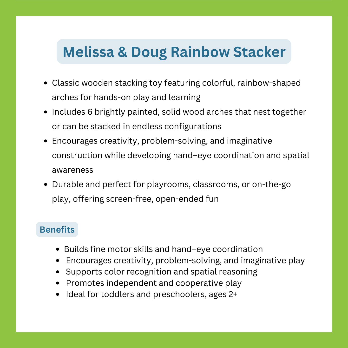MELISSA & DOUG Rainbow Stacker