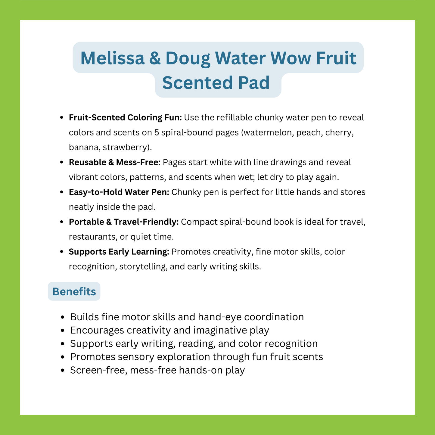 Melissa & Doug Water Wow Fruit Scented Pad