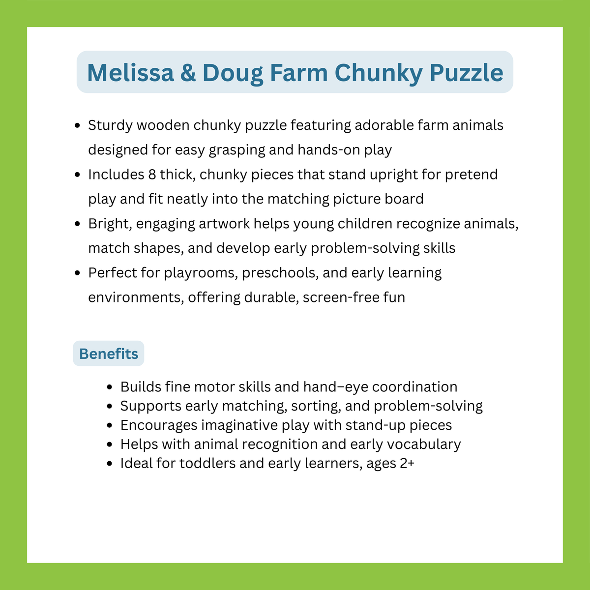 Melissa & Doug Farm Chunky Puzzle