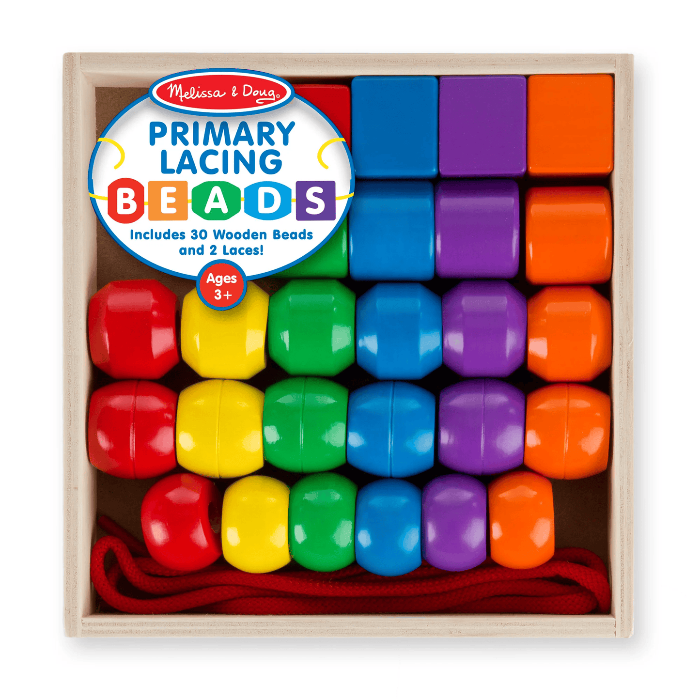 Melissa & Doug Primary Lacing Beads 18L