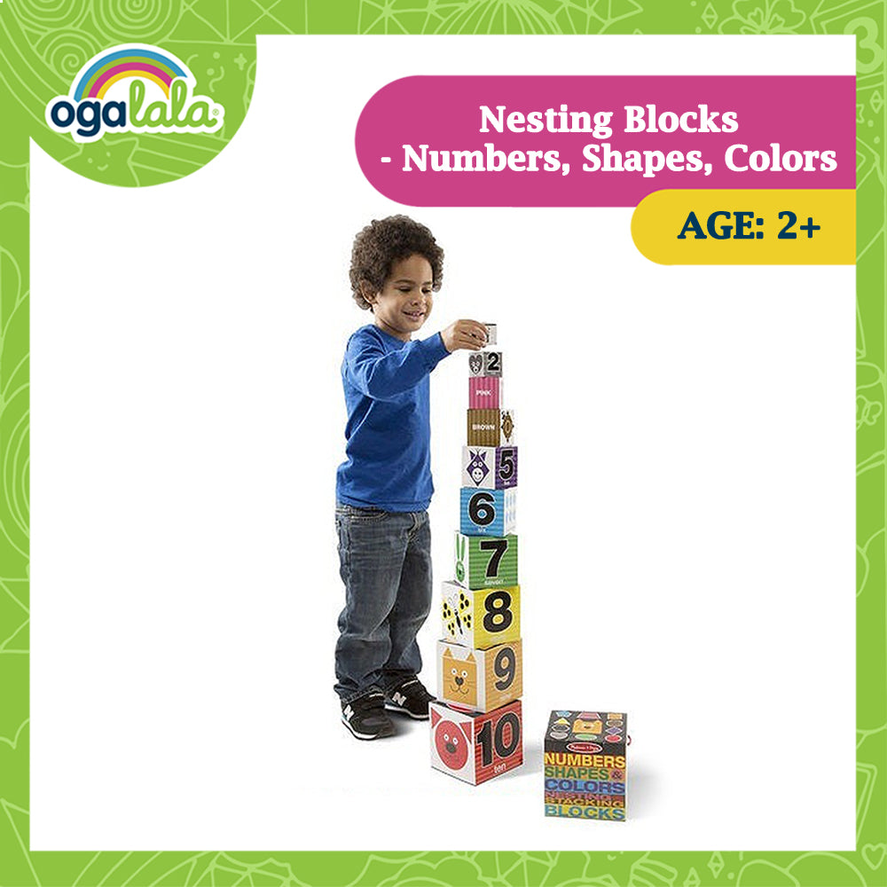 Melissa & Doug Nesting Blocks - Numbers, Shapes,Colors