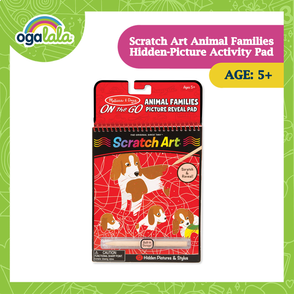 Melissa and Doug Scratch Art Animal Families Hidden Picture Pad