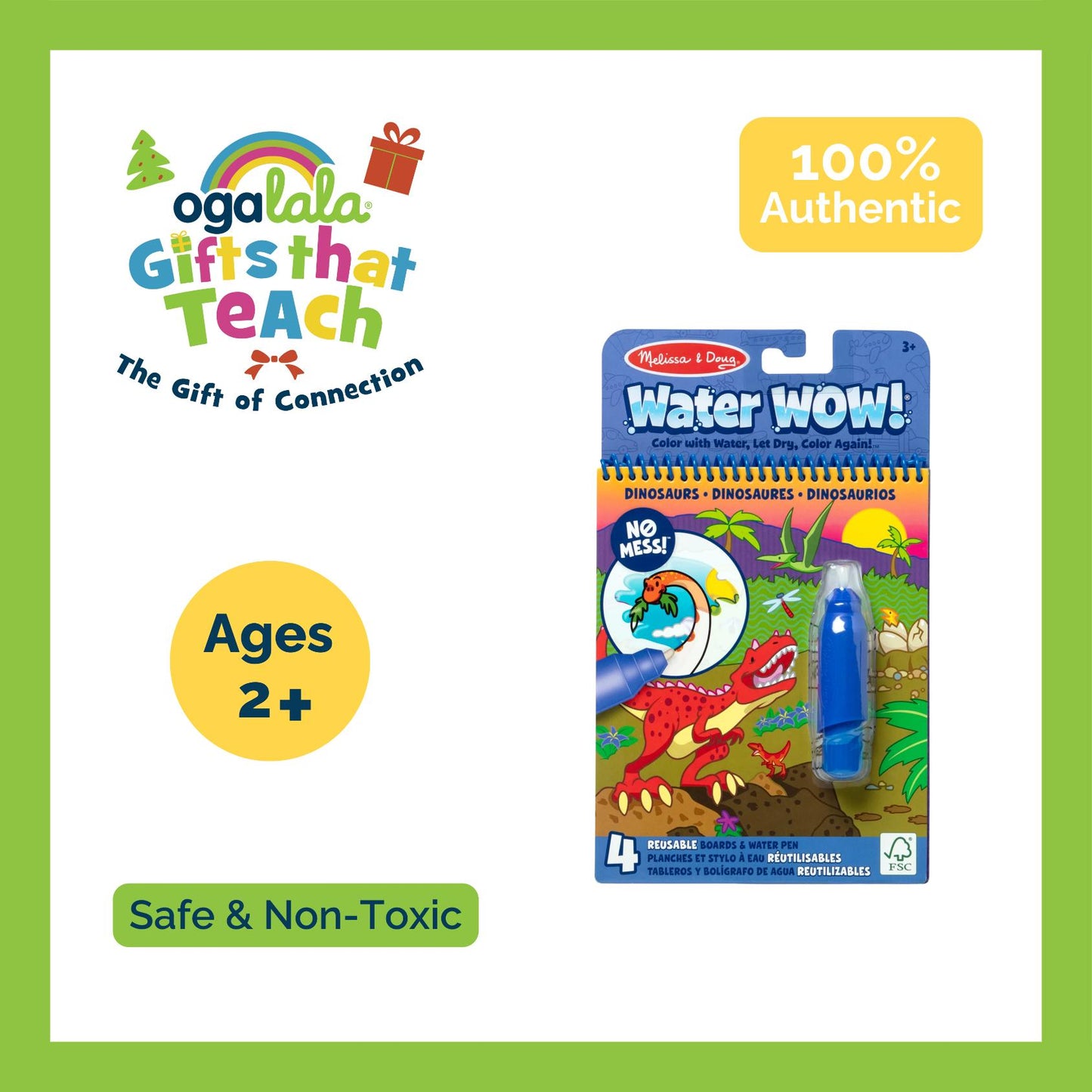 Melissa and Doug Water Wow! Dinosaur Water - Reveal Pad - On the Go Travel Activity