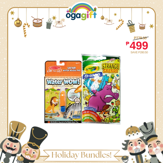 Ogagift Bundle Water Wow Safari + POP OUT PACK W CRAYONS - STRANGE SAFARI