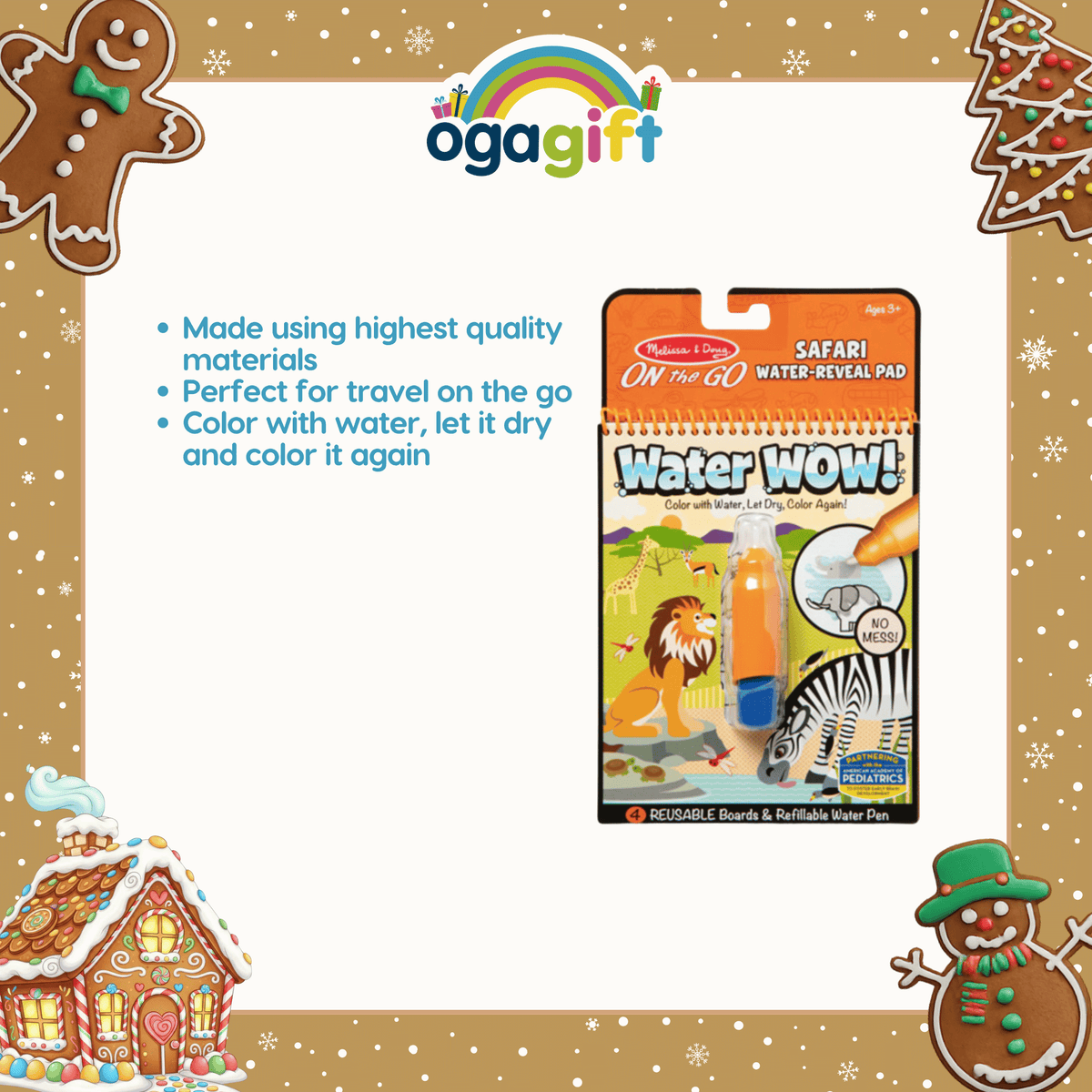 Ogagift Bundle Water Wow Safari + POP OUT PACK W CRAYONS - STRANGE SAFARI