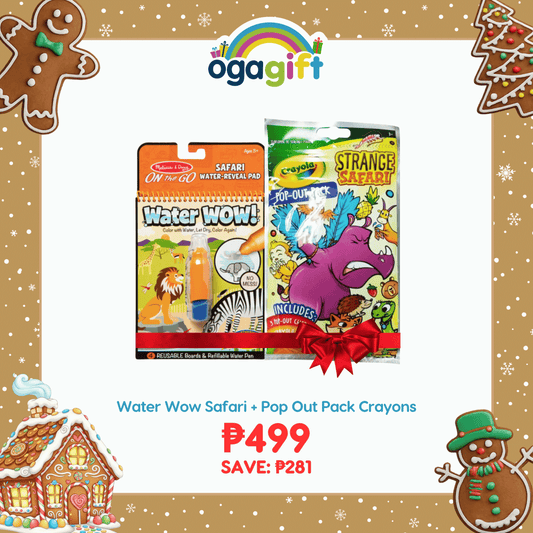 Ogagift Bundle Water Wow Safari + POP OUT PACK W CRAYONS - STRANGE SAFARI