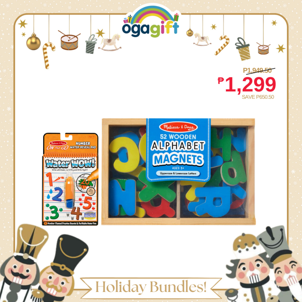 Ogagift Bundle Magnetic Wooden Alphabet + Water Wow Numbers