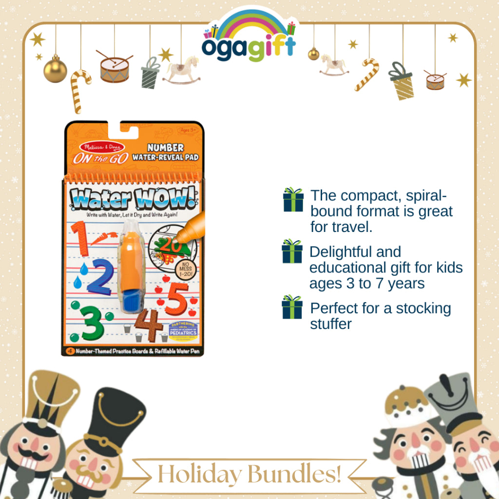 Ogagift Bundle Magnetic Wooden Alphabet + Water Wow Numbers