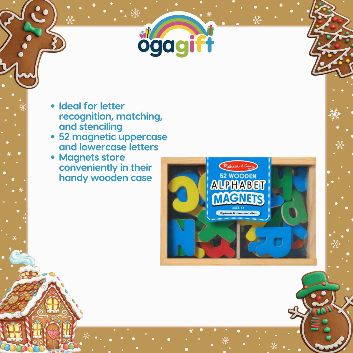 Ogagift Bundle Magnetic Wooden Alphabet + Water Wow Numbers