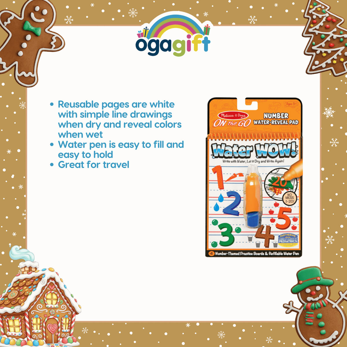Ogagift Bundle Magnetic Wooden Alphabet + Water Wow Numbers