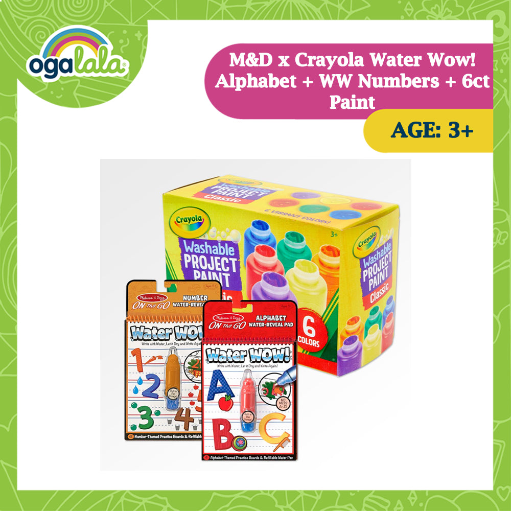 M&D x Crayola Water Wow Alphabet + WW Numbers + 6ct Paint