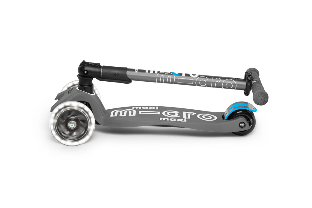 Maxi Micro Deluxe Foldable Volcano Grey LED Scooter