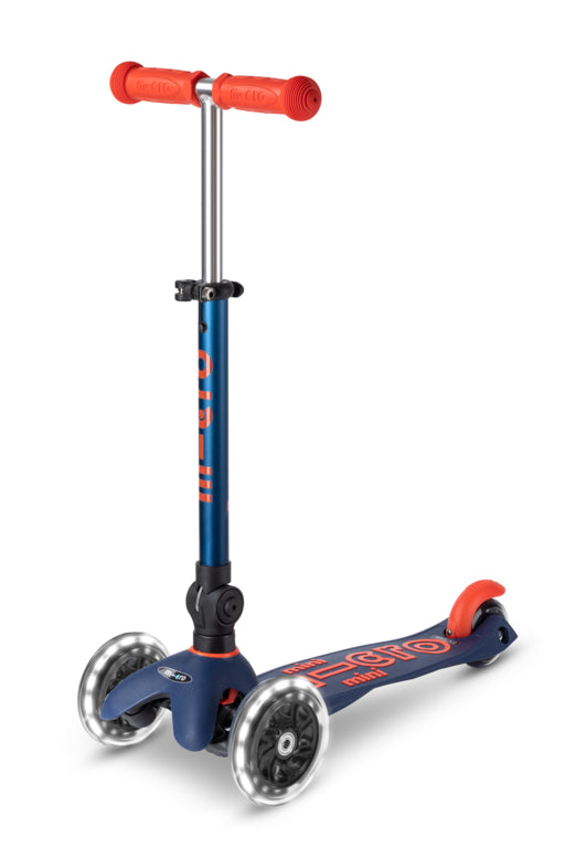 Mini Micro Deluxe Foldable LED Navy Blue Scooter